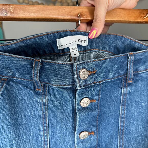Loft Denim Button Down Midi Skirt - Picture 4 of 4